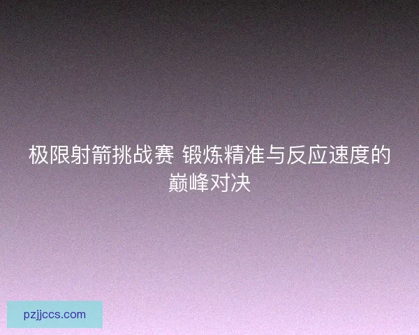 极限射箭挑战赛 锻炼精准与反应速度的巅峰对决