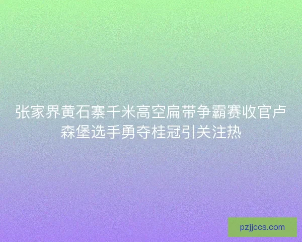 张家界黄石寨千米高空扁带争霸赛收官卢森堡选手勇夺桂冠引关注热