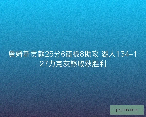 詹姆斯贡献25分6篮板8助攻 湖人134-127力克灰熊收获胜利