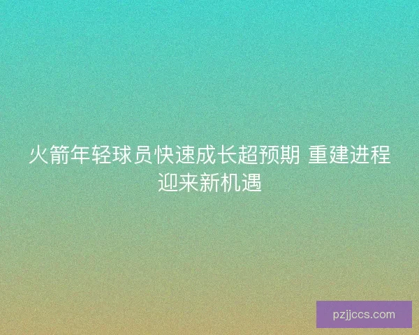 火箭年轻球员快速成长超预期 重建进程迎来新机遇